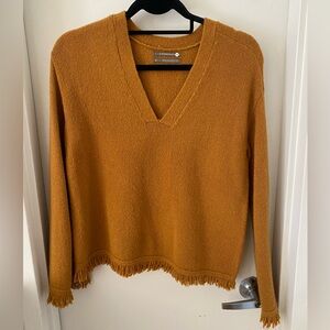 By Anthropologie V-Neck Sweater - Mustard